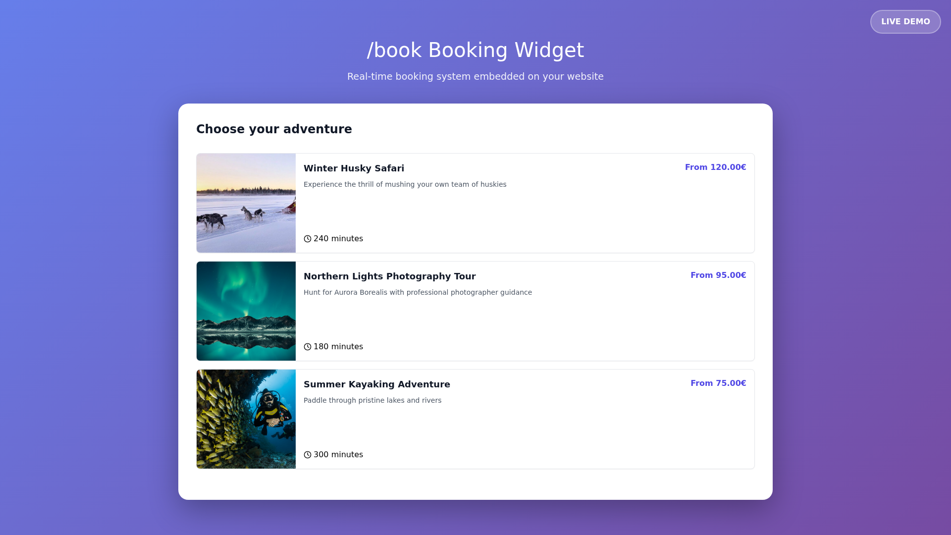 Booking Widget